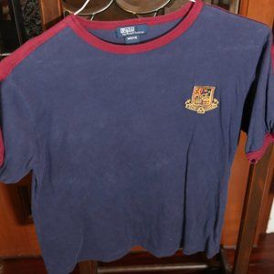 POLO BY RALPH LAUREN Size 12/14 Blue Short-Sleeve Burgandy Shirt